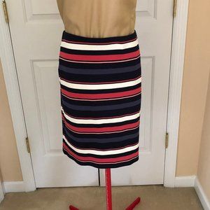 Loft Striped Mini Multi Color Skirt New With Tags  Size L